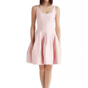 Halston Heritage Pale Pink Fit-and-Flare Mini Dress